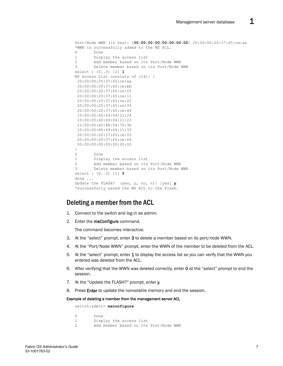 Deleting a member from the acl | Dell POWEREDGE M1000E User Manual | Page 47 / 586