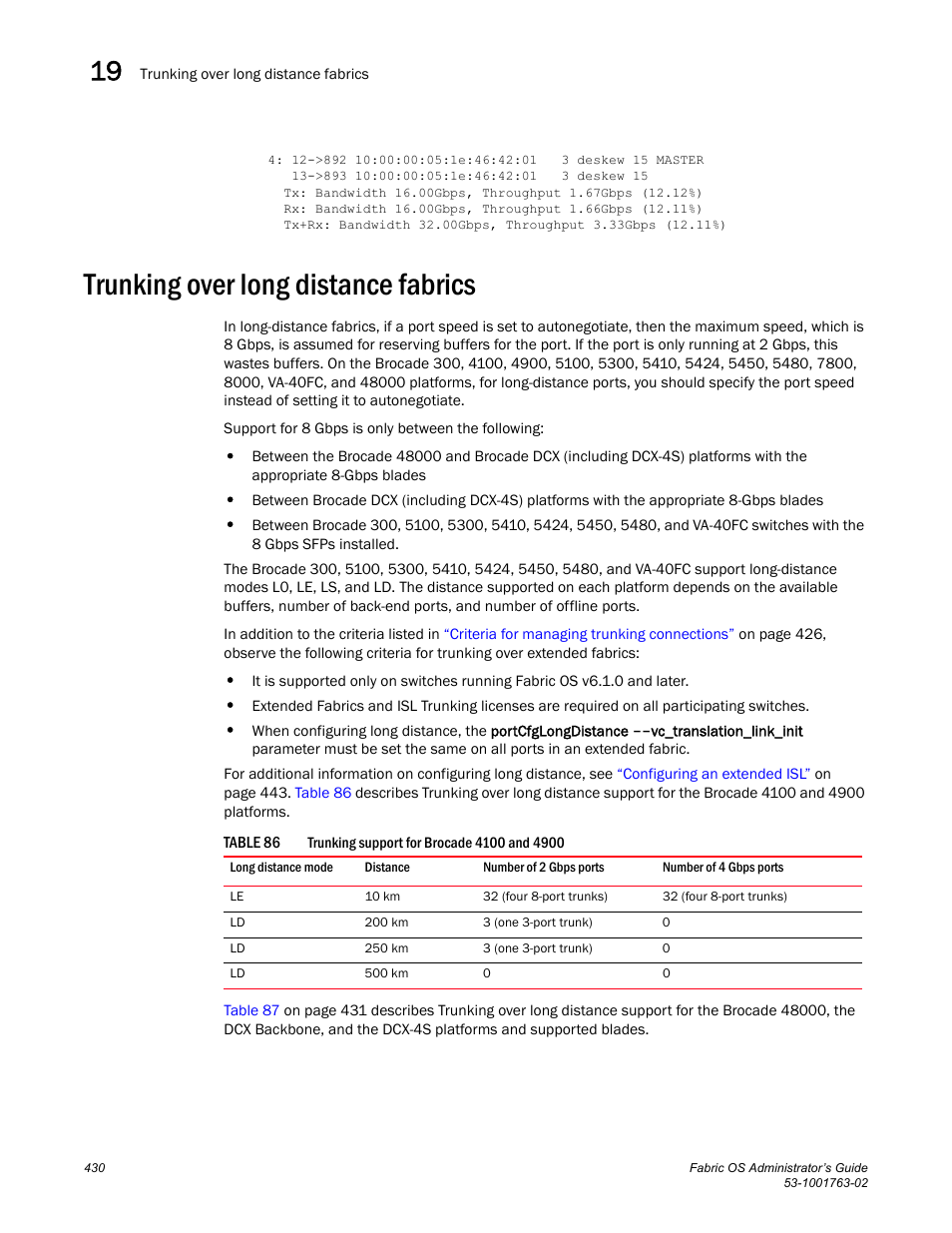 Trunking over long distance fabrics, Table 86, Ds, see | Dell POWEREDGE M1000E User Manual | Page 470 / 586