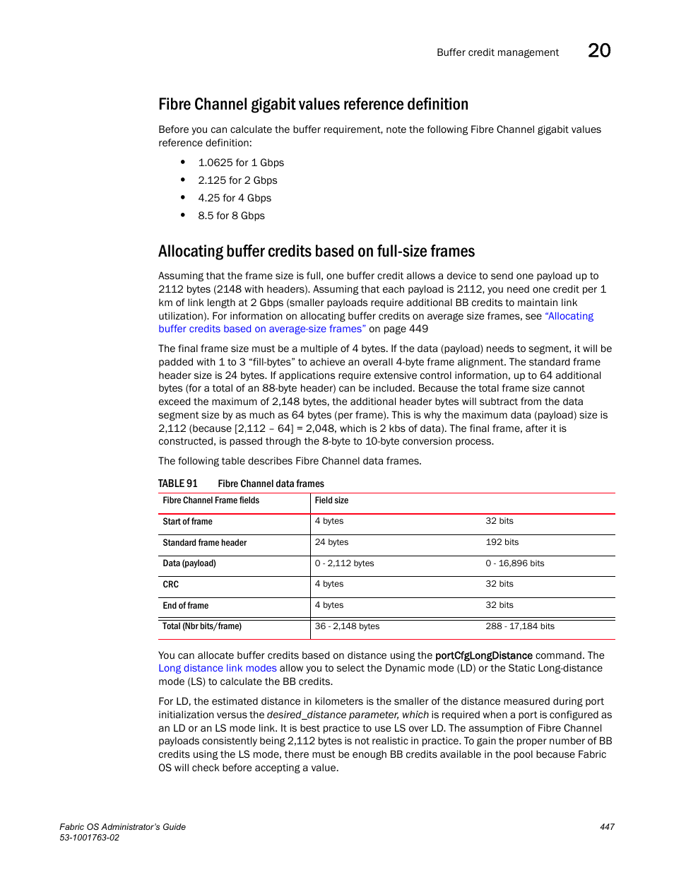 Fibre channel gigabit values reference definition, Table 91 | Dell POWEREDGE M1000E User Manual | Page 487 / 586