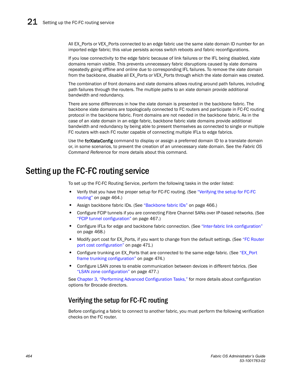 Setting up the fc-fc routing service, Verifying the setup for fc-fc routing | Dell POWEREDGE M1000E User Manual | Page 504 / 586