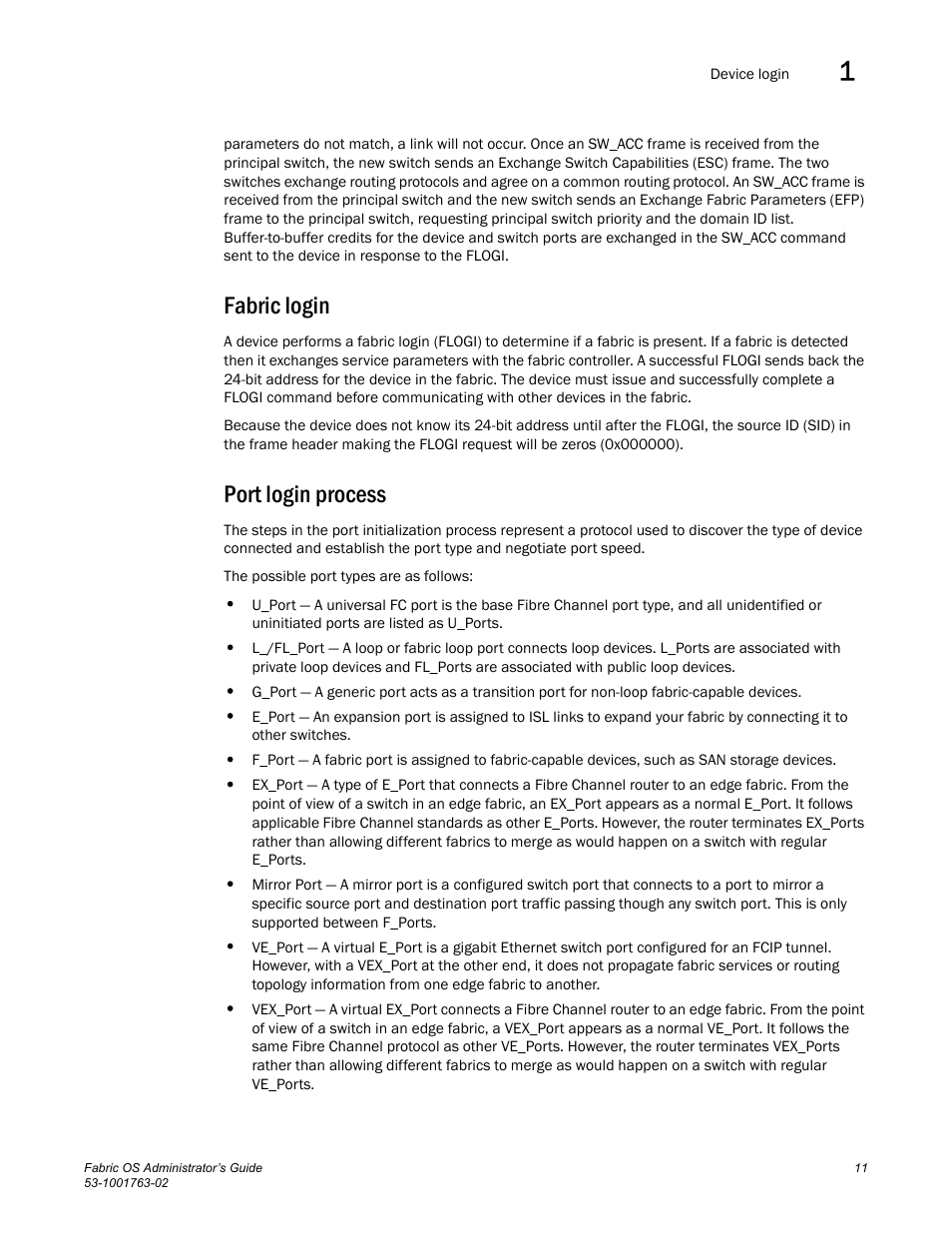 Fabric login, Port login process | Dell POWEREDGE M1000E User Manual | Page 51 / 586