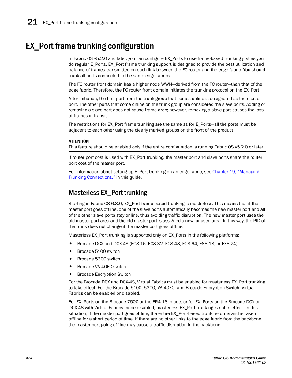 Ex_port frame trunking configuration, Masterless ex_port trunking, Ex_port | Frame trunking configuration | Dell POWEREDGE M1000E User Manual | Page 514 / 586