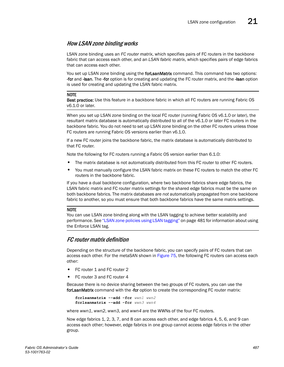 How lsan zone binding works, Fc router matrix definition | Dell POWEREDGE M1000E User Manual | Page 527 / 586