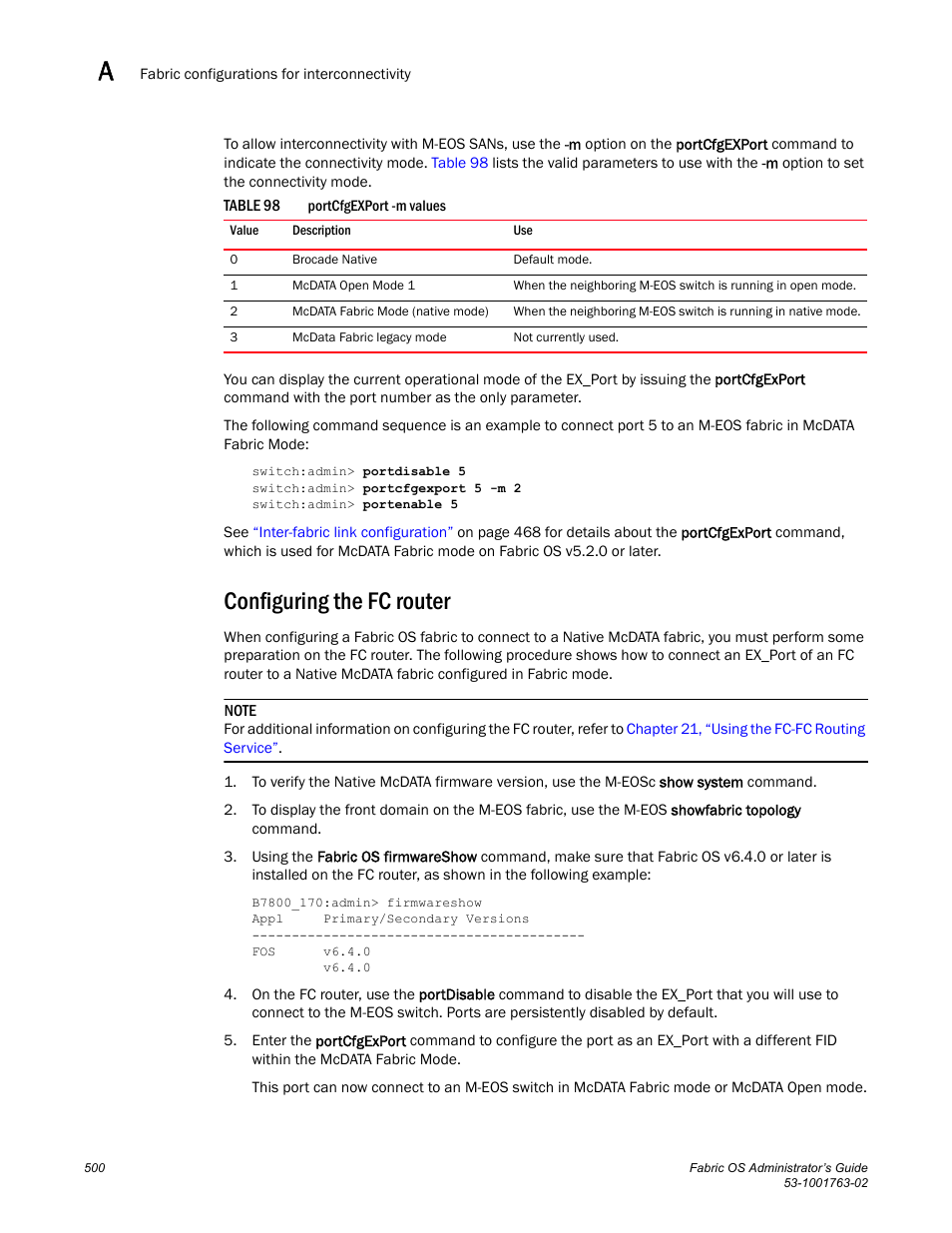 Configuring the fc router, Table 98 | Dell POWEREDGE M1000E User Manual | Page 540 / 586