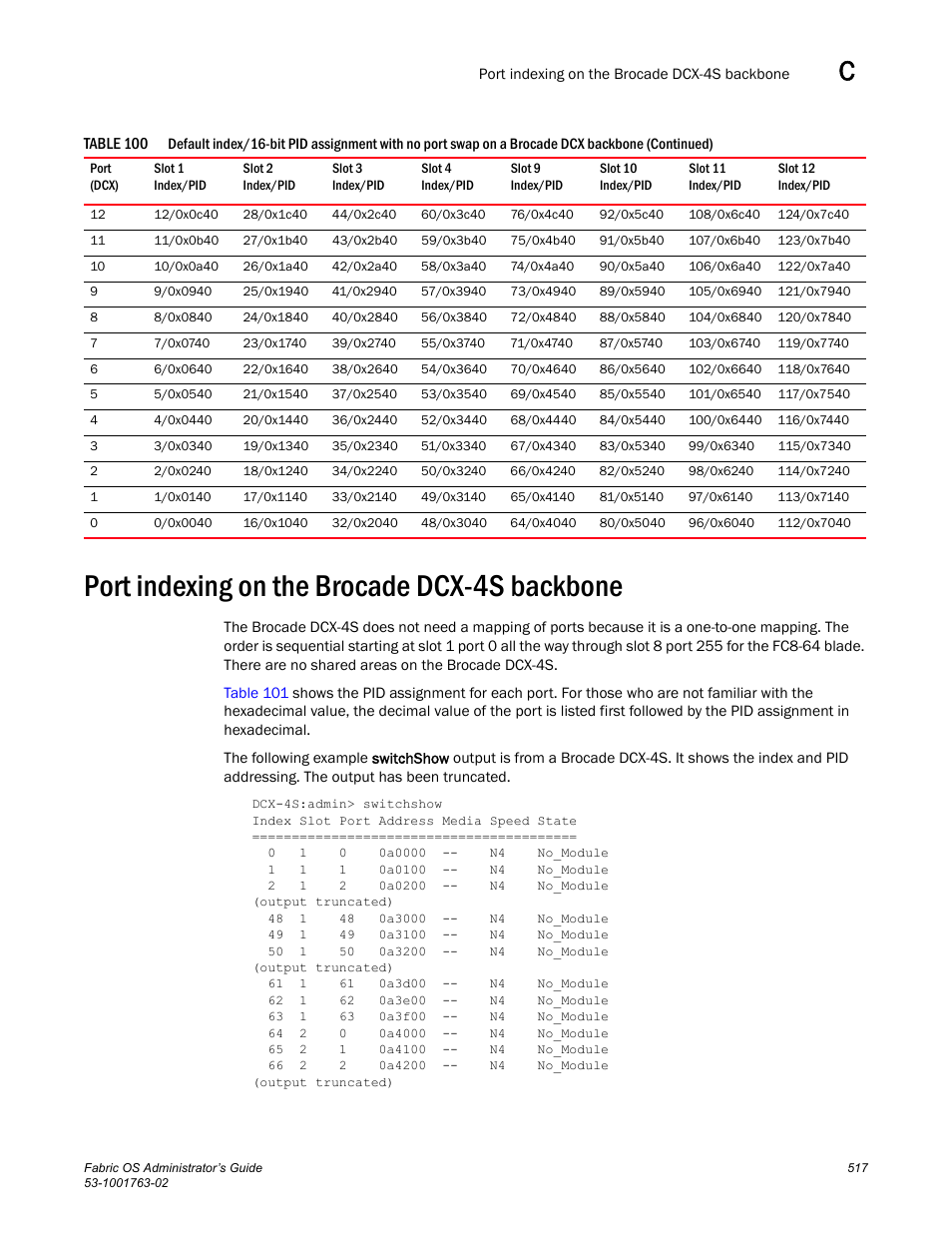 Port indexing on the brocade dcx-4s backbone | Dell POWEREDGE M1000E User Manual | Page 557 / 586