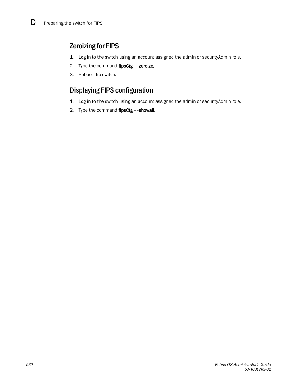 Zeroizing for fips, Displaying fips configuration | Dell POWEREDGE M1000E User Manual | Page 570 / 586