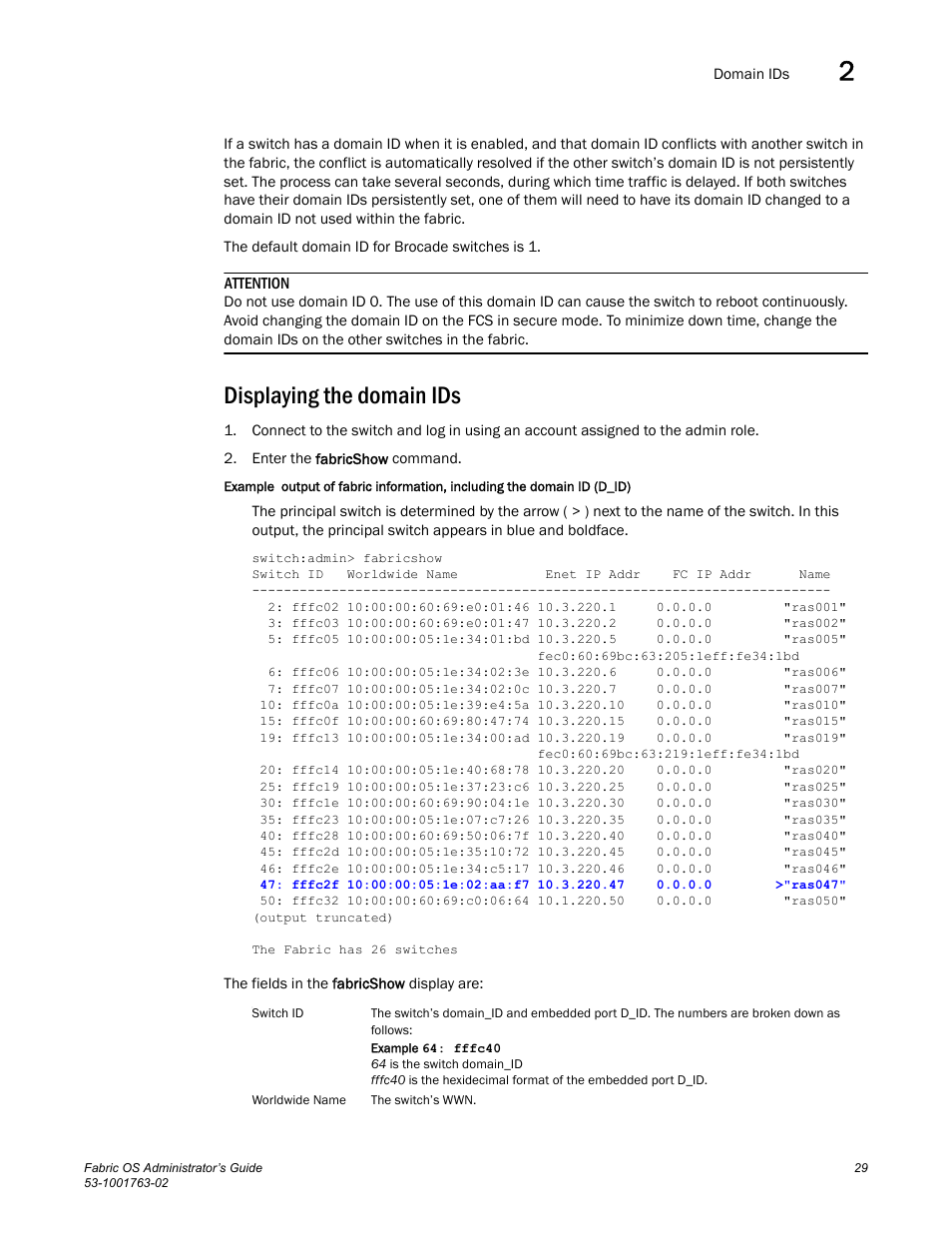 Displaying the domain ids | Dell POWEREDGE M1000E User Manual | Page 69 / 586