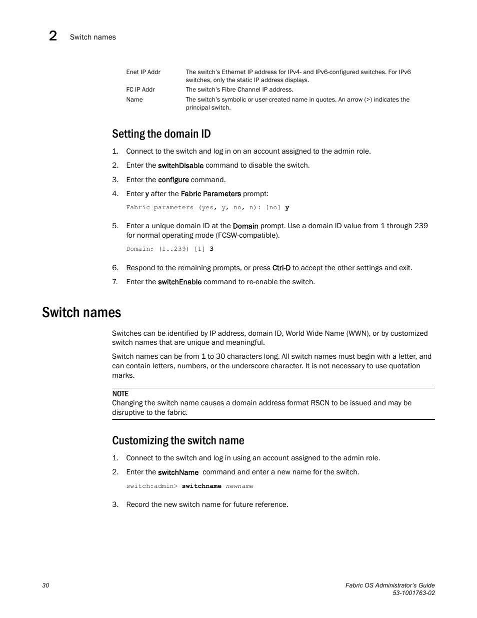 Setting the domain id, Switch names, Customizing the switch name | Dell POWEREDGE M1000E User Manual | Page 70 / 586