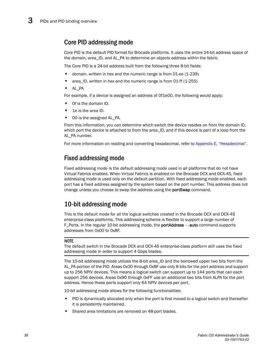 Core pid addressing mode, Fixed addressing mode, Bit addressing mode | Dell POWEREDGE M1000E User Manual | Page 76 / 586