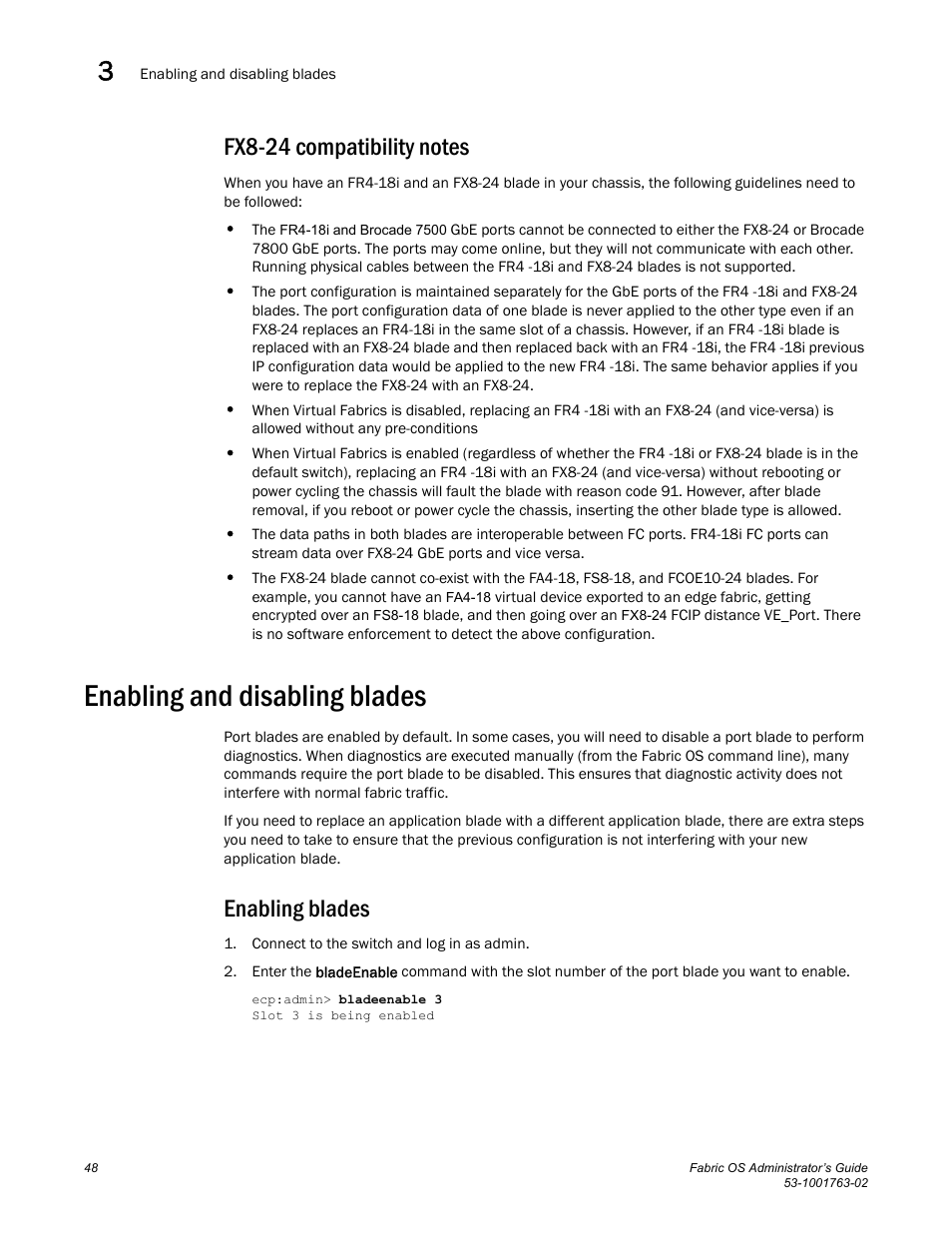 Fx8-24 compatibility notes, Enabling and disabling blades, Enabling blades | Dell POWEREDGE M1000E User Manual | Page 88 / 586