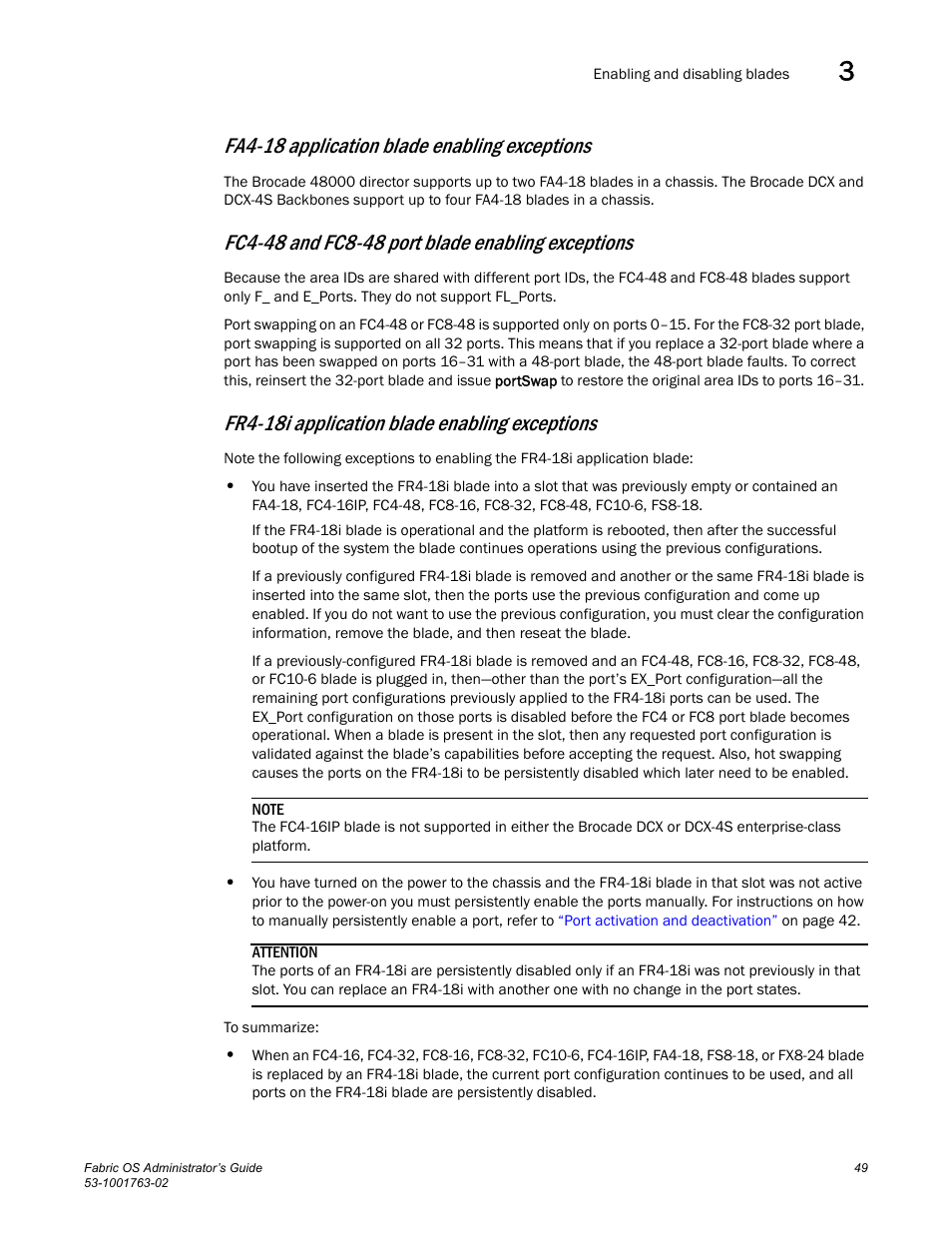 Fa4-18 application blade enabling exceptions, Fr4-18i application blade enabling exceptions | Dell POWEREDGE M1000E User Manual | Page 89 / 586