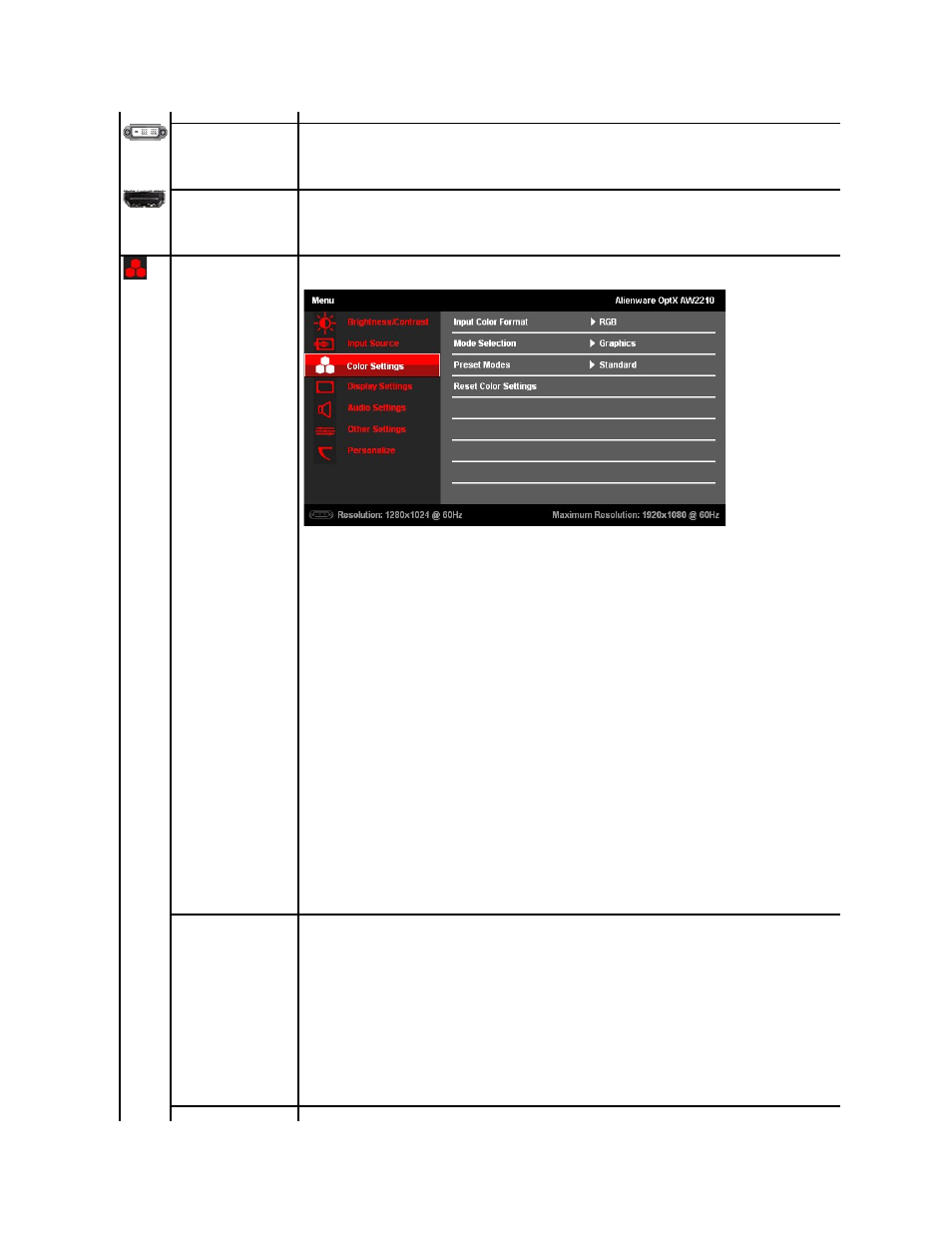 Dell AW2210 Monitor User Manual | Page 18 / 32