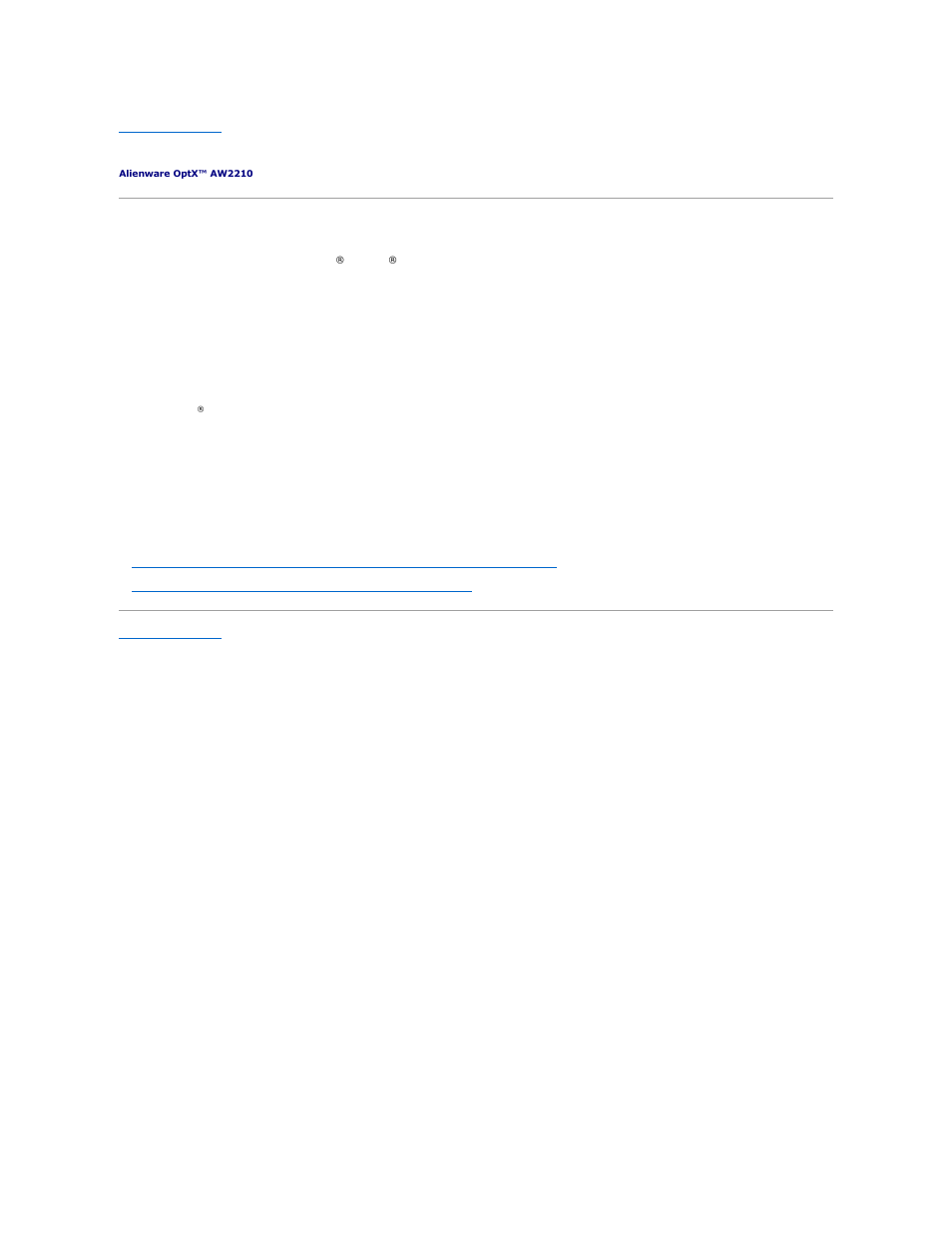 Setting up your monitor | Dell AW2210 Monitor User Manual | Page 24 / 32