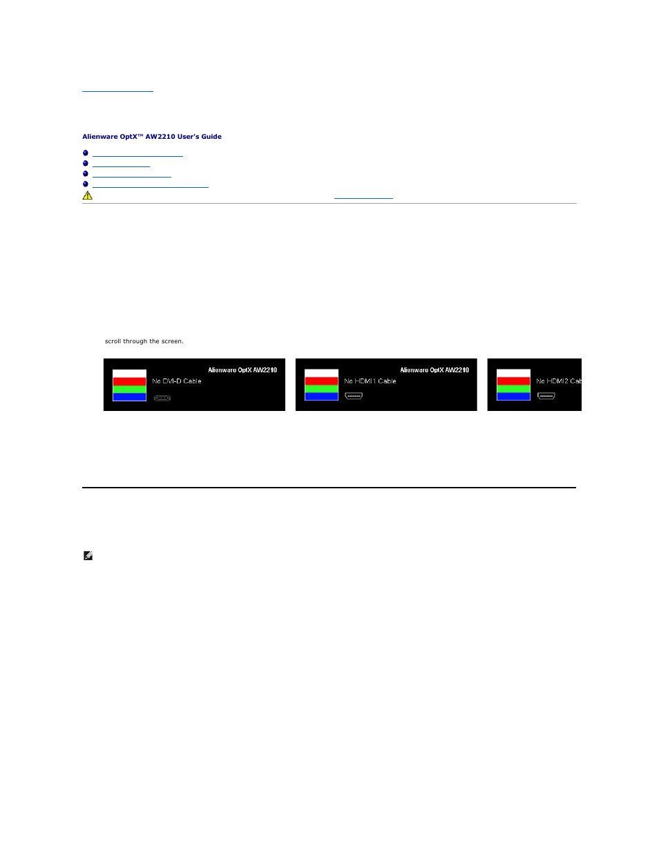 Troubleshooting, Troubleshooting your monitor, Built-in diagnostics | Dell AW2210 Monitor User Manual | Page 30 / 32
