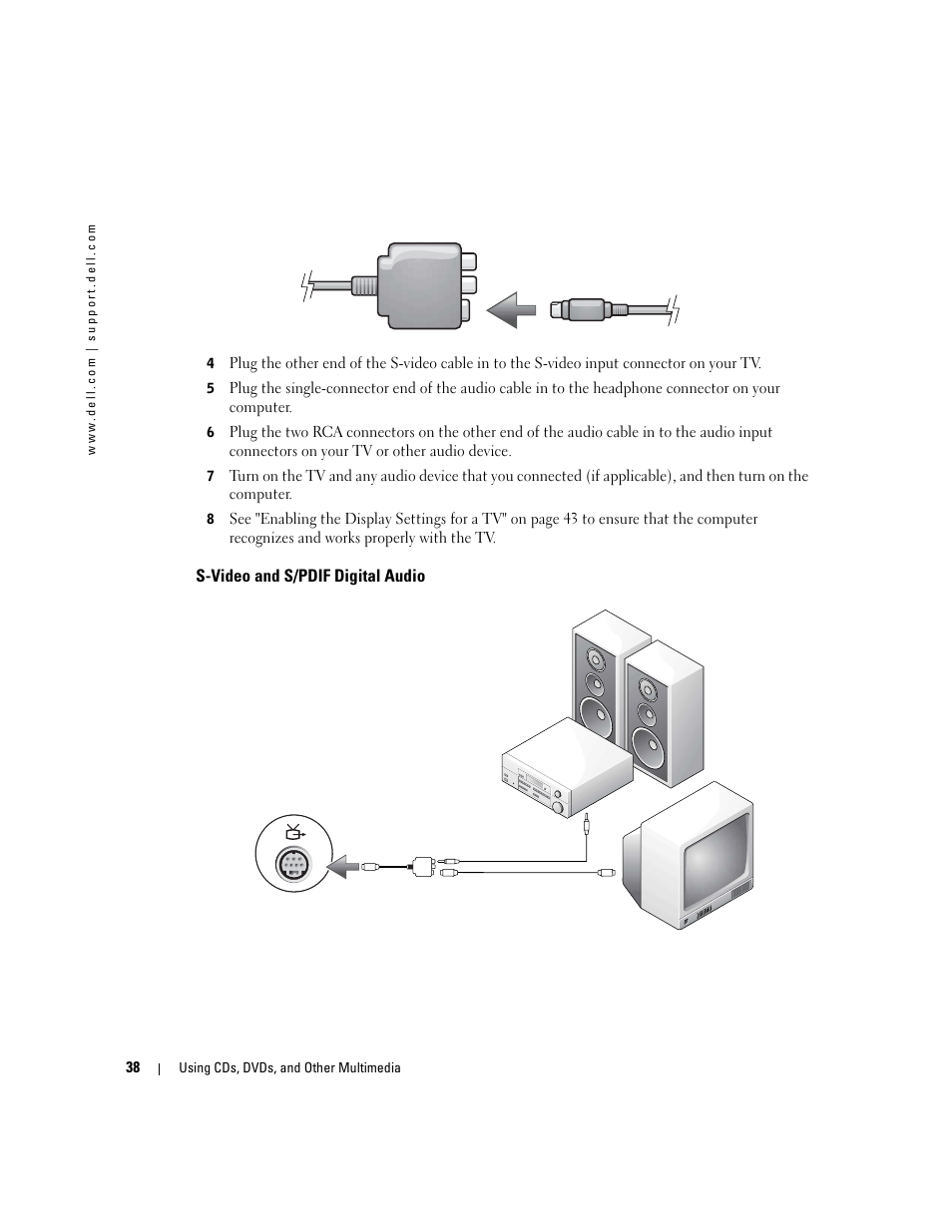S-video and s/pdif digital audio | Dell Inspiron 9300 User Manual | Page 38 / 132