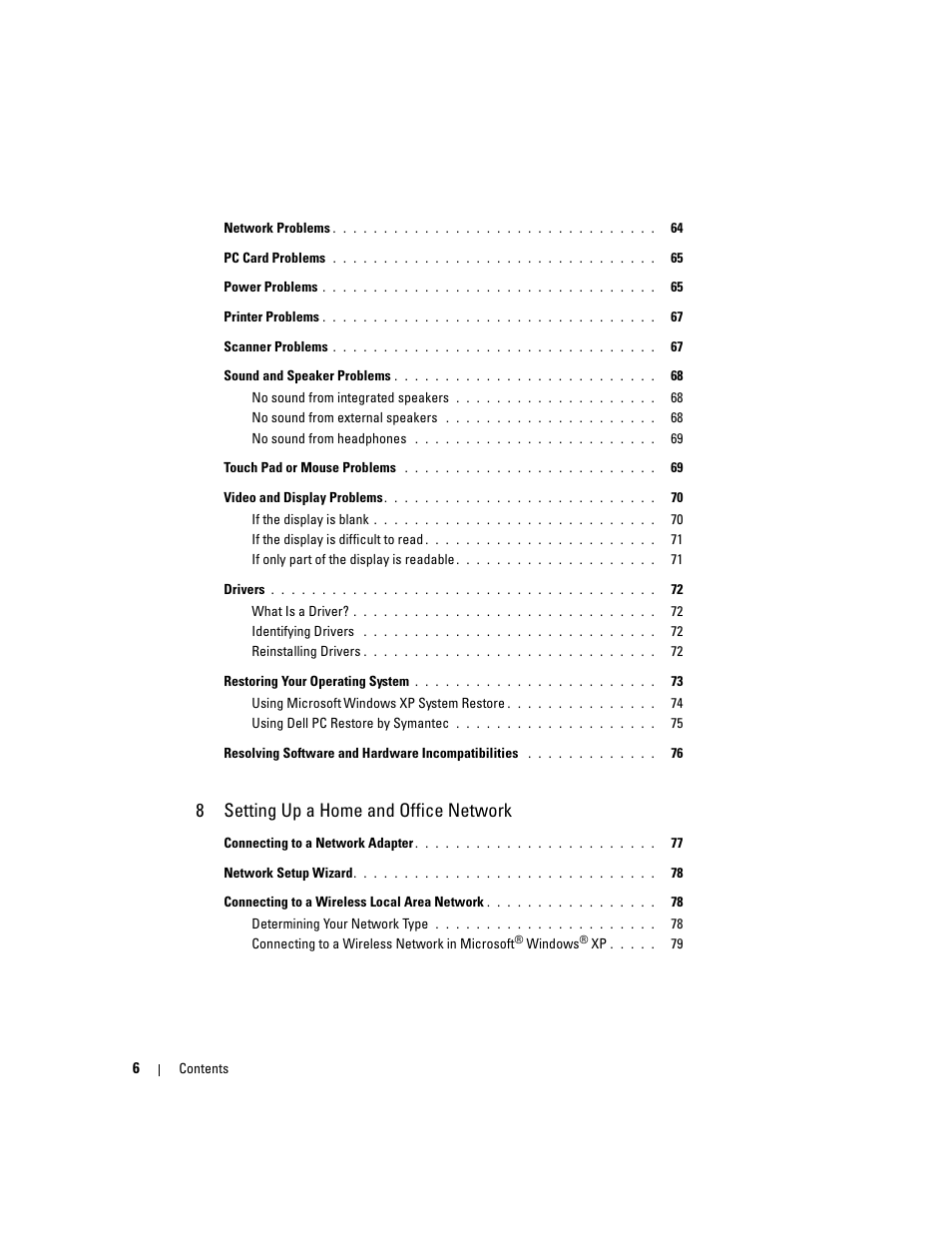 8setting up a home and office network | Dell Inspiron 9300 User Manual | Page 6 / 132