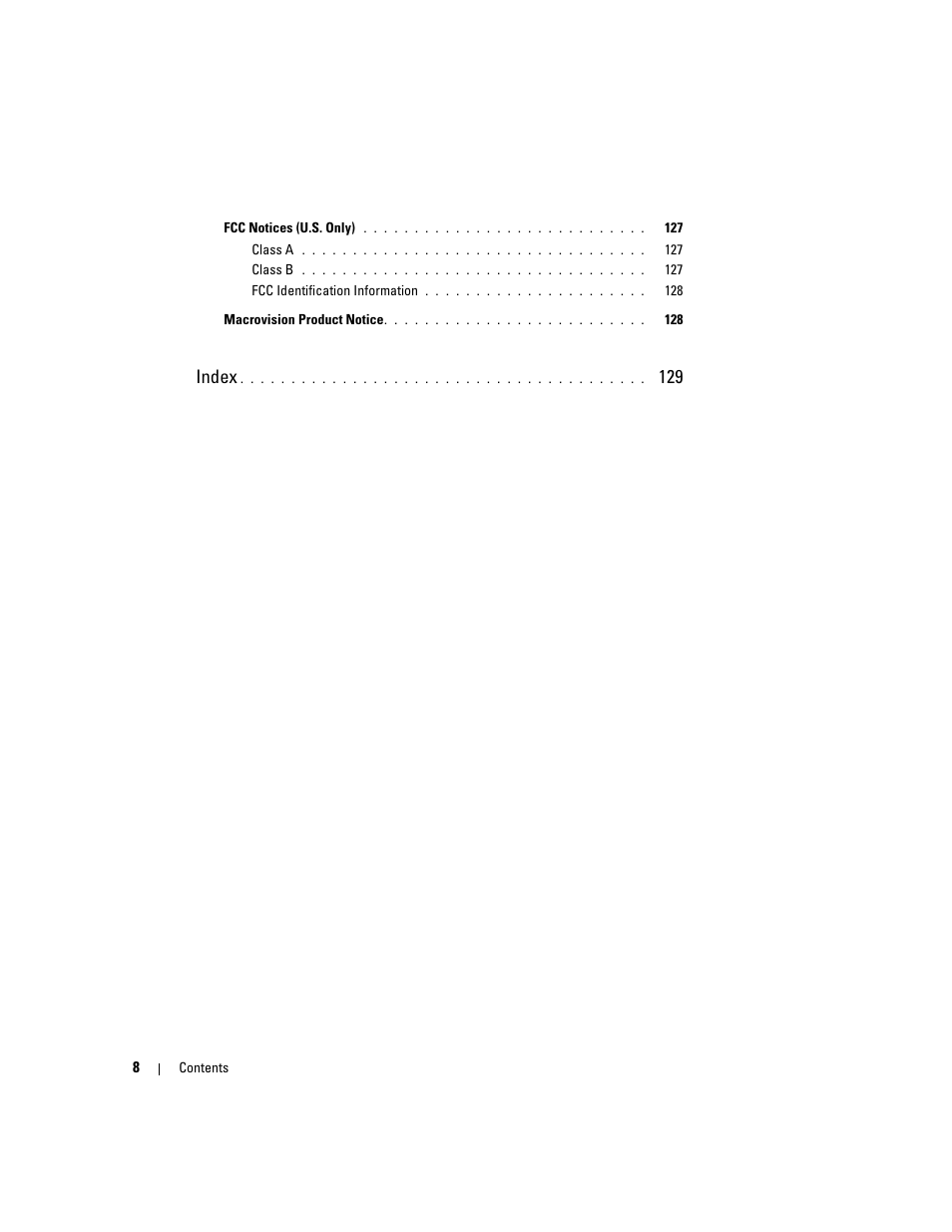 Index | Dell Inspiron 9300 User Manual | Page 8 / 132