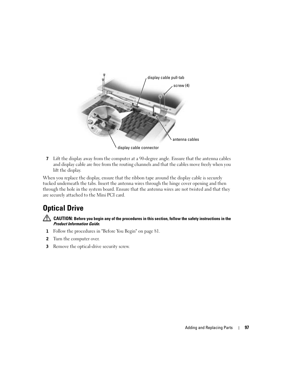 Optical drive | Dell Inspiron 9300 User Manual | Page 97 / 132