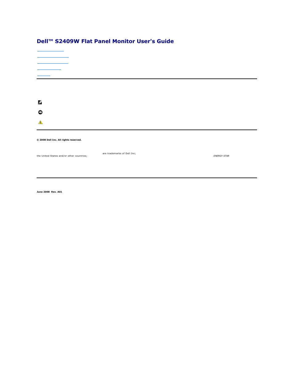 Dell S2409WFP Monitor User Manual | 31 pages