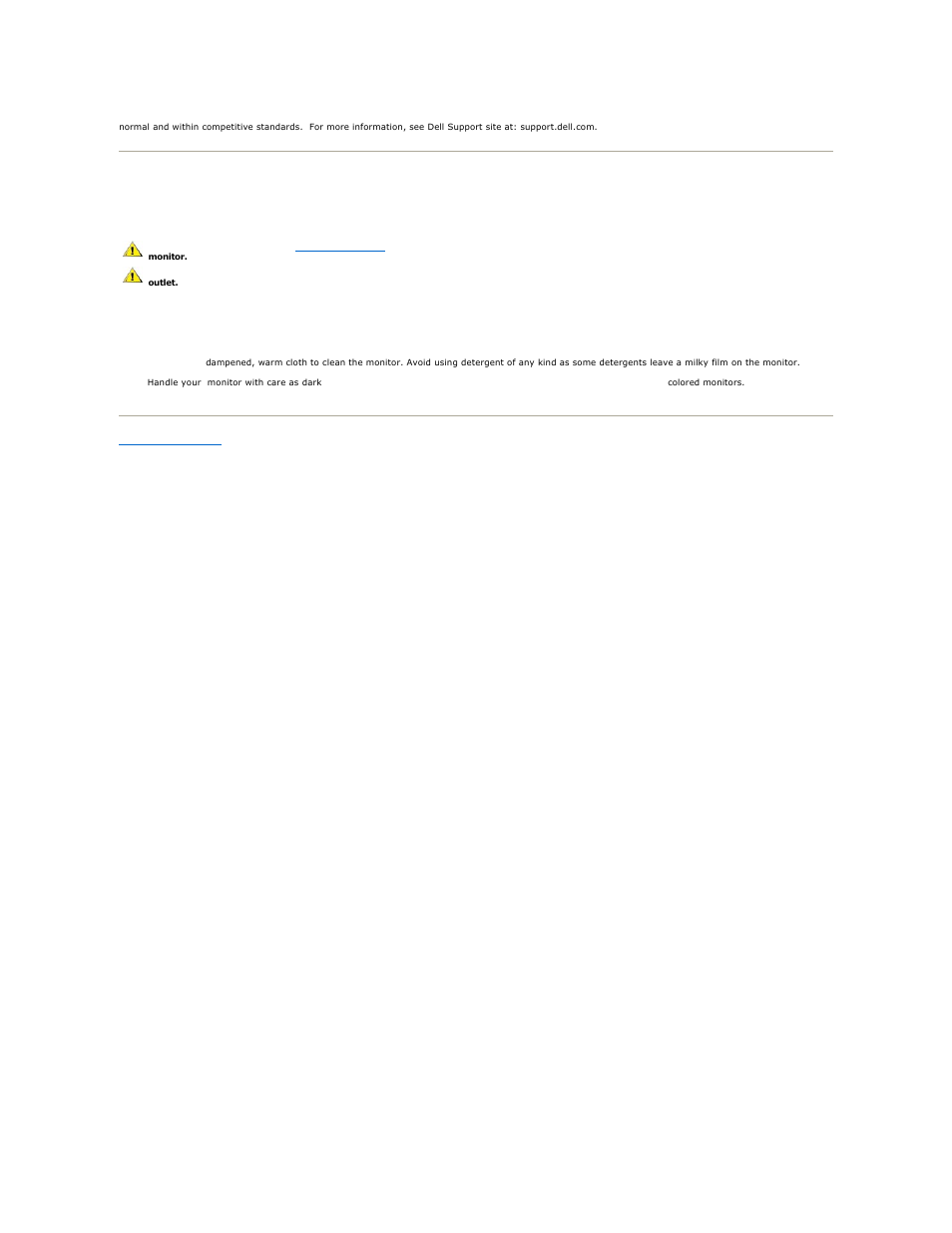 Maintenance guidelines, Caring for your monitor | Dell S2409WFP Monitor User Manual | Page 10 / 31
