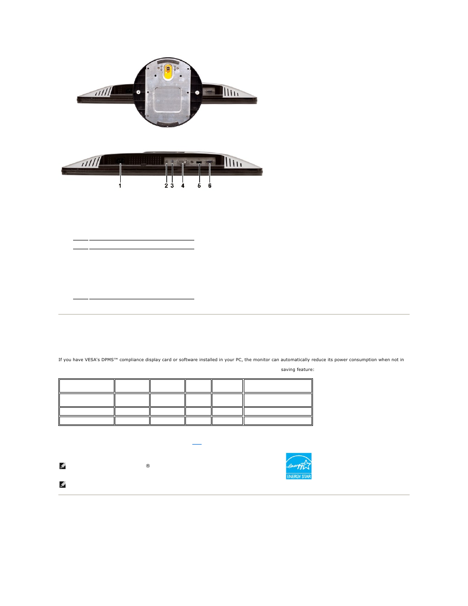 Monitor specifications, Power management modes, Pin assignments | Dell S2409WFP Monitor User Manual | Page 5 / 31