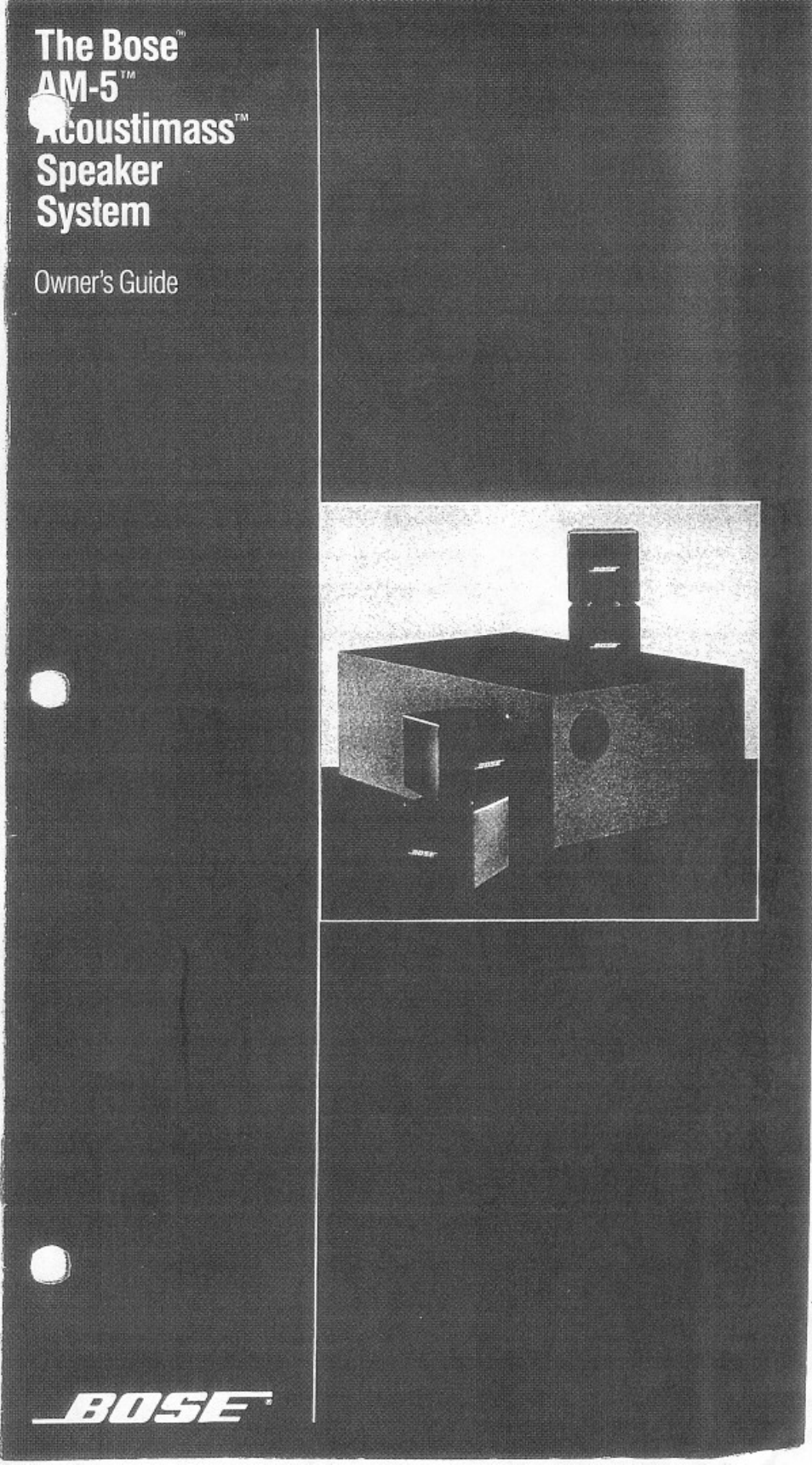 Bose Acoustimass AM-5 User Manual | 8 pages