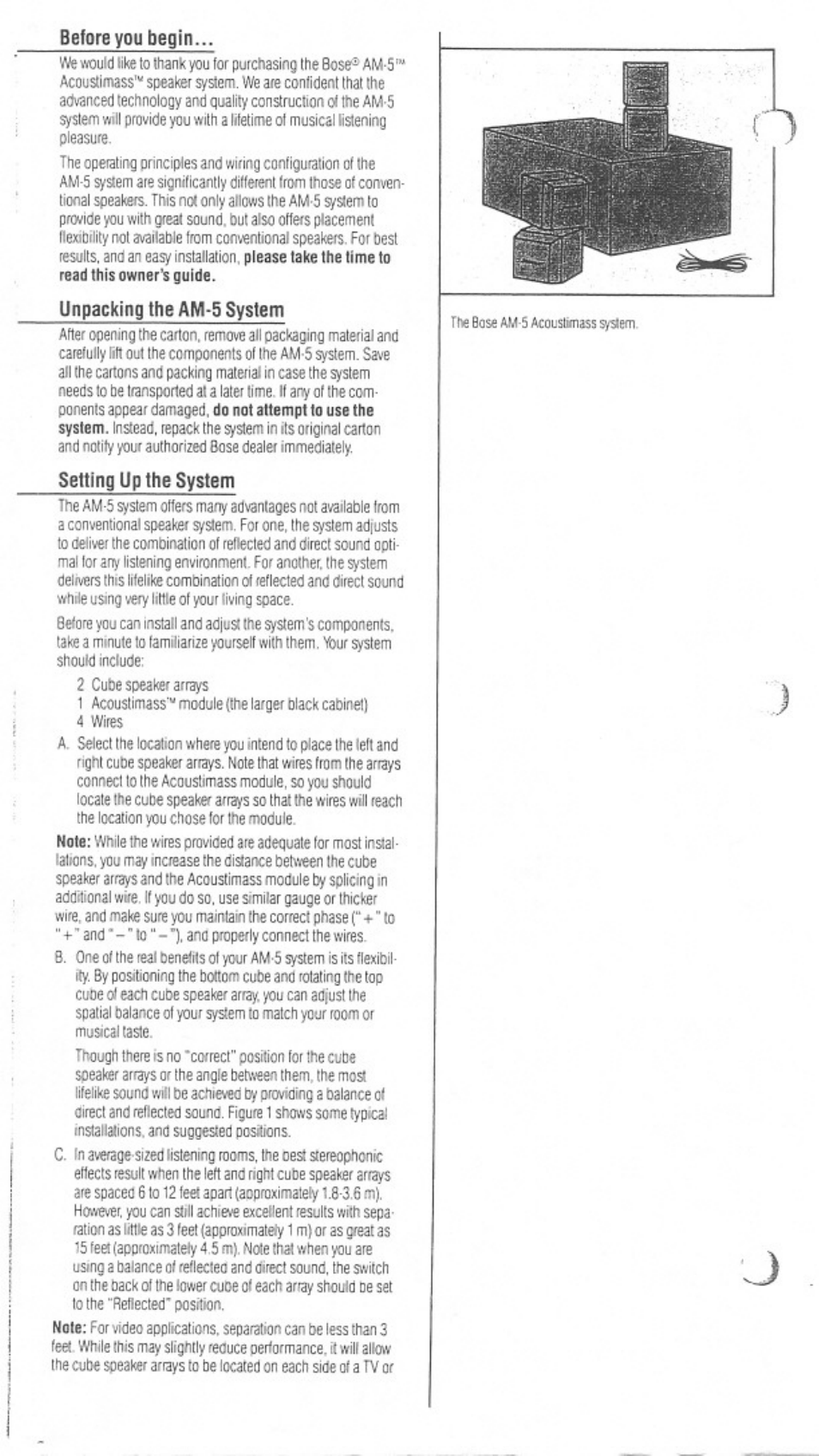 Bose Acoustimass AM-5 User Manual | Page 2 / 8