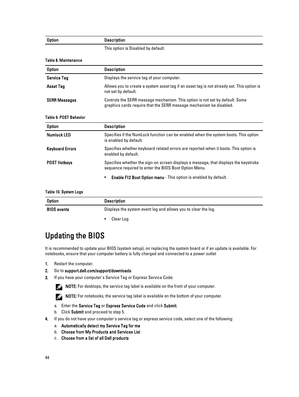 Updating the bios | Dell Precision T3600 (Mid 2012) User Manual | Page 44 / 59