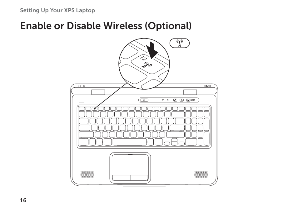 Enable or disable wireless (optional) | Dell XPS 17 (L702X, Early 2011) User Manual | Page 18 / 110