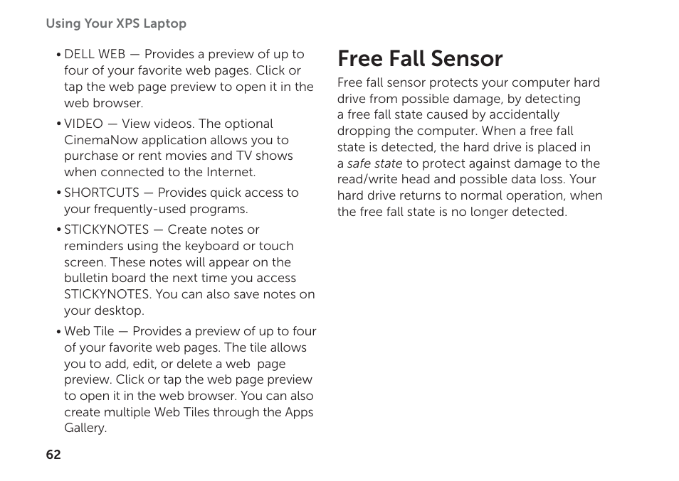 Free fall sensor | Dell XPS 17 (L702X, Early 2011) User Manual | Page 64 / 110