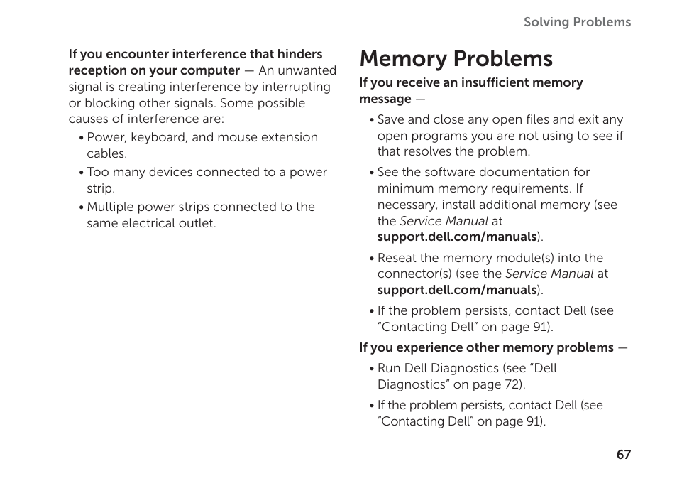 Memory problems | Dell XPS 17 (L702X, Early 2011) User Manual | Page 69 / 110