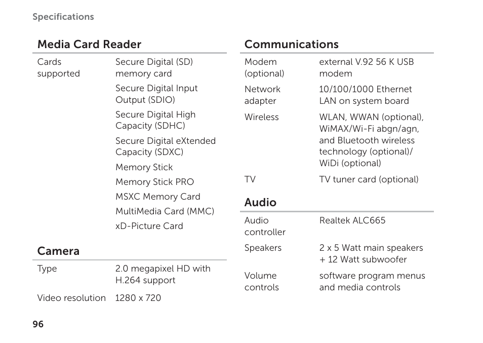 Dell XPS 17 (L702X, Early 2011) User Manual | Page 98 / 110