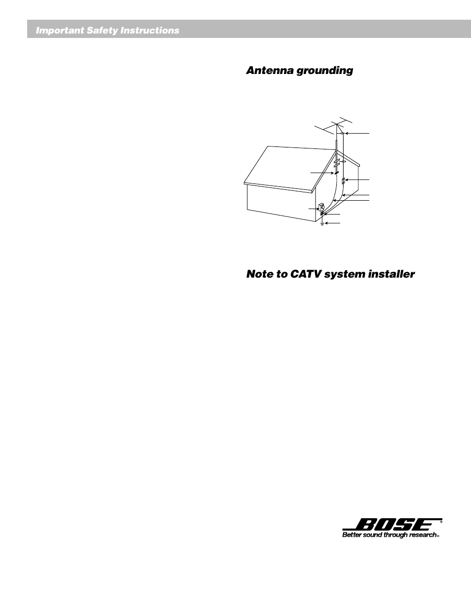 Antenna grounding | Bose AM262838_00_V. User Manual | Page 4 / 22