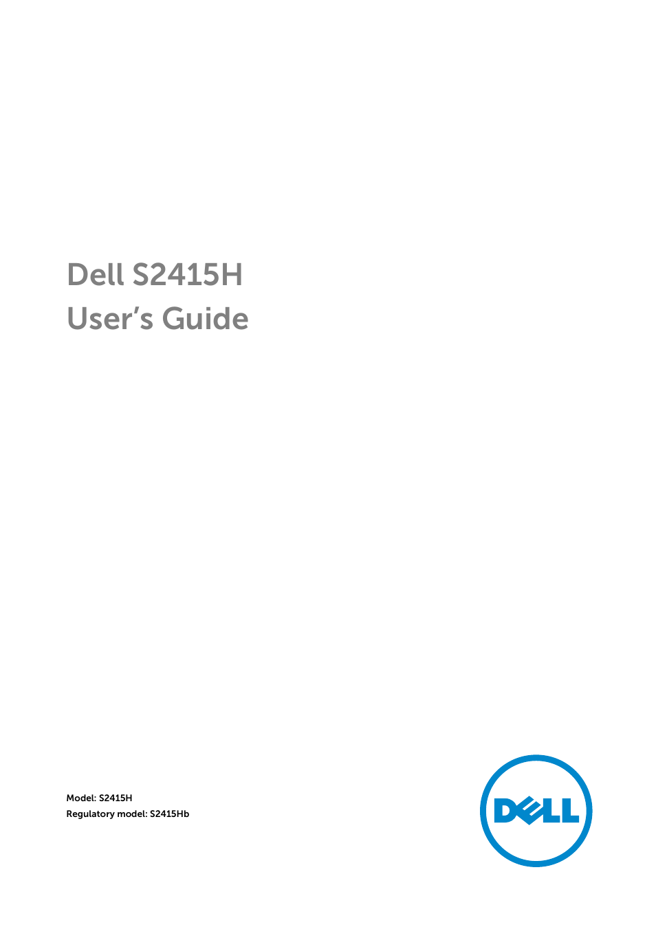 Dell S2415H Monitor User Manual | 50 pages