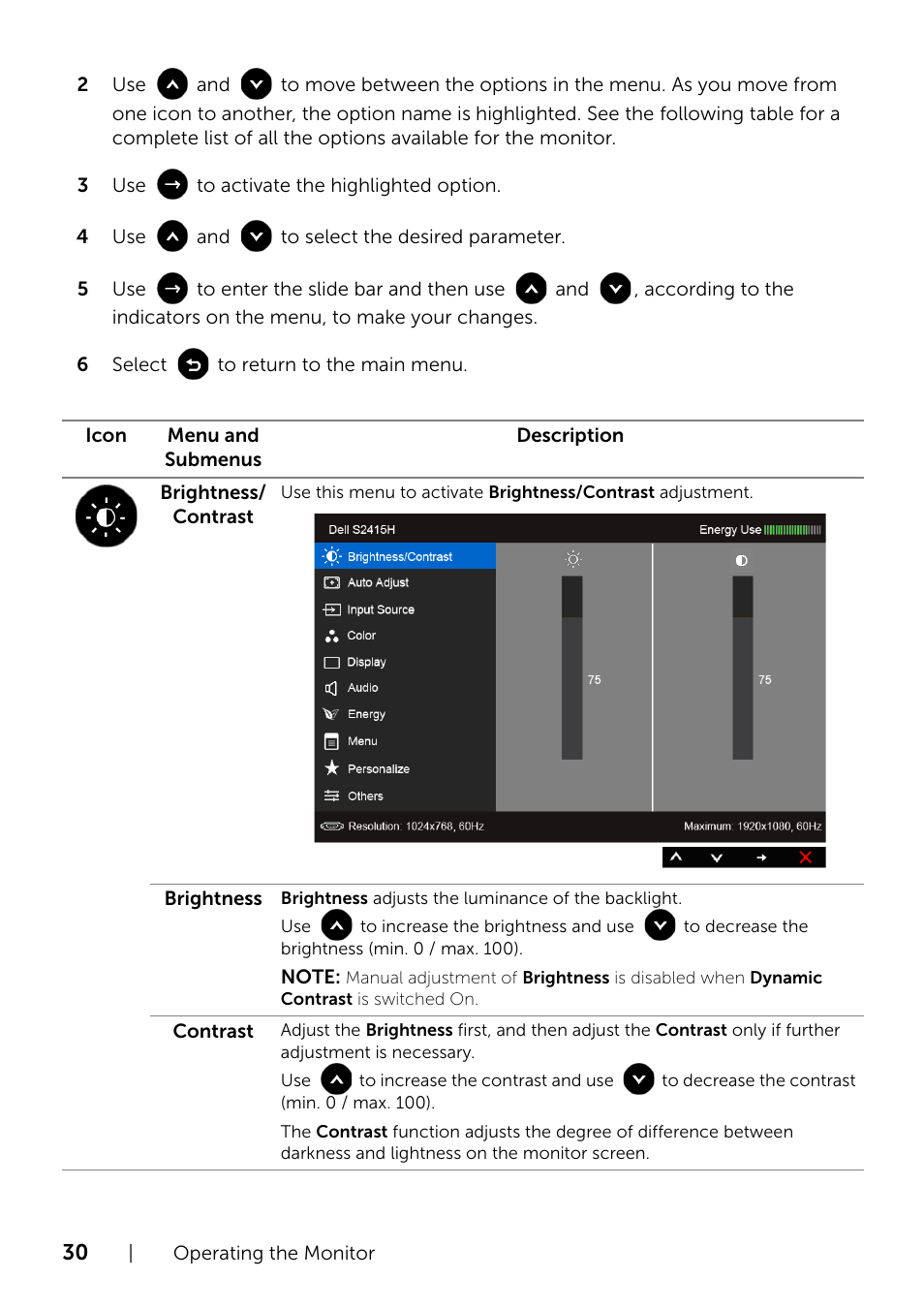 Dell S2415H Monitor User Manual | Page 30 / 50