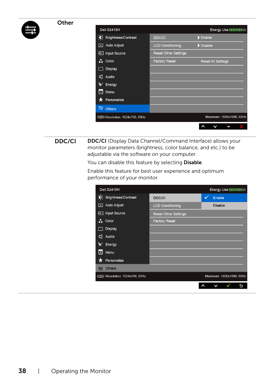 Dell S2415H Monitor User Manual | Page 38 / 50