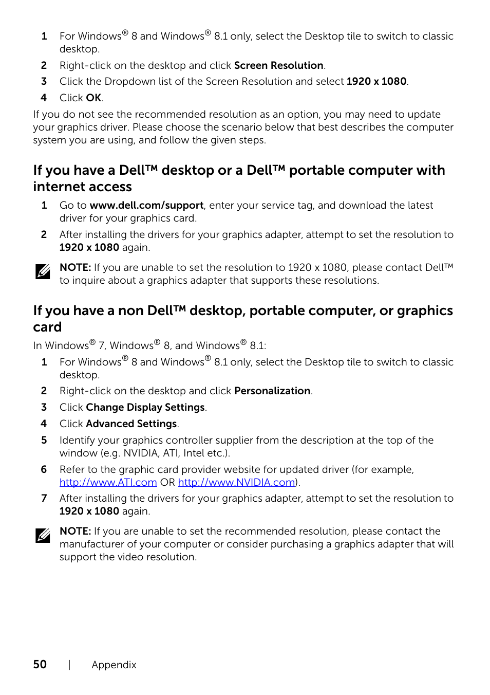 Dell S2415H Monitor User Manual | Page 50 / 50