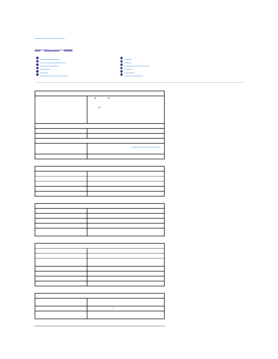 Technical specifications | Dell Dimension 4500S User Manual | Page 41 / 54