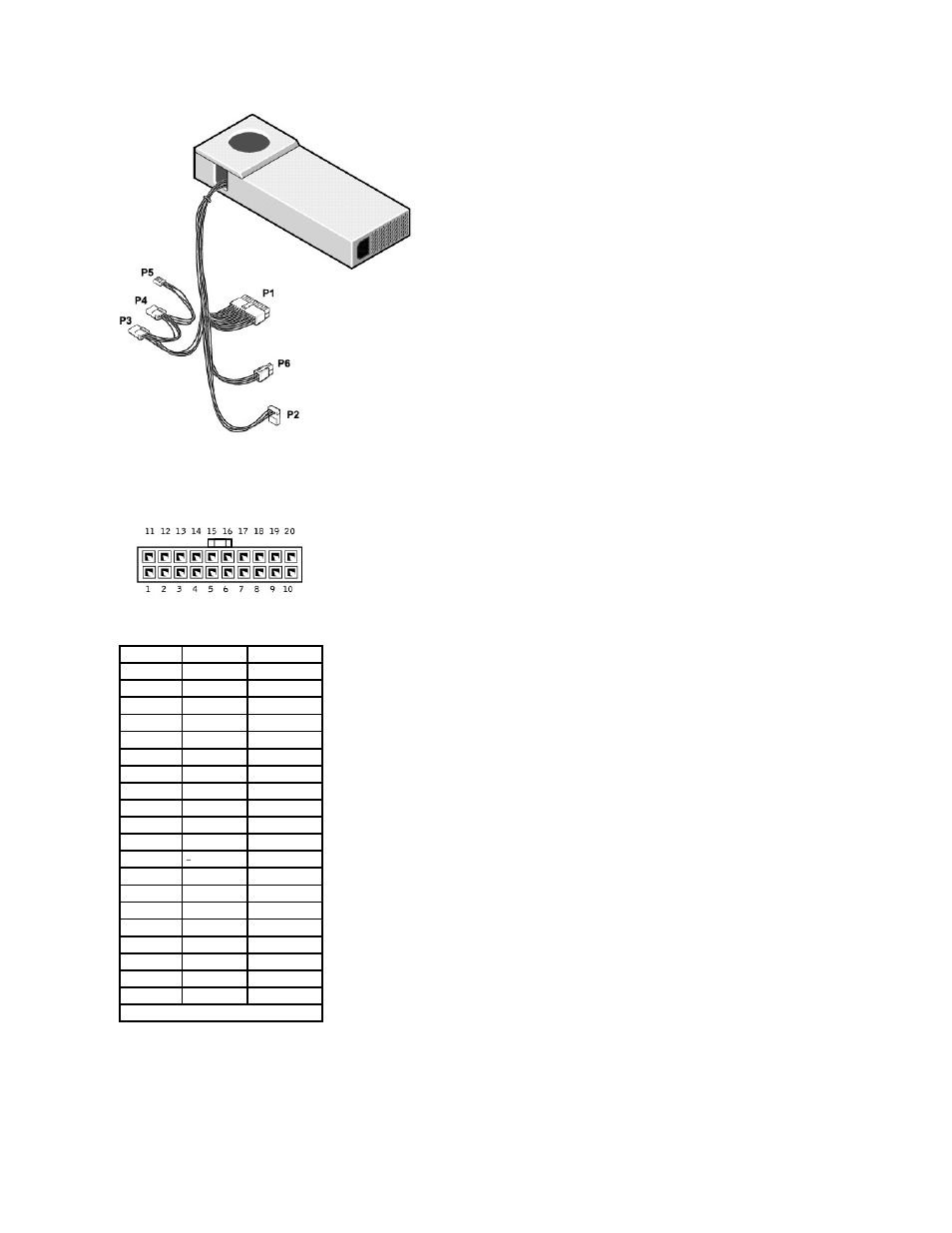 Dc power connector p1, Dc power connector p6 | Dell Dimension 4500S User Manual | Page 50 / 54