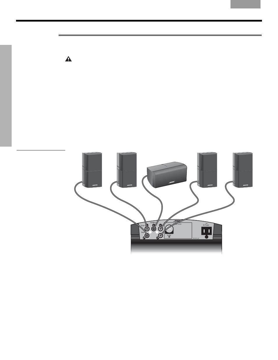Connect the speaker cables to the module, 2connect the speaker cables to the module | Bose LIFESTYLE VS-2 User Manual | Page 14 / 113