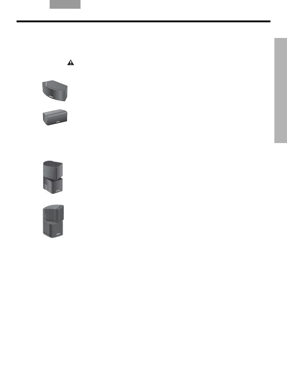 Ubicación de los altavoces frontales y posteriores | Bose LIFESTYLE VS-2 User Manual | Page 46 / 113
