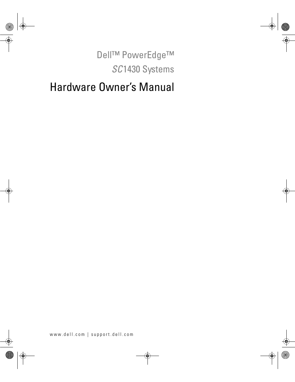 Dell PowerEdge SC1430 User Manual | 160 pages