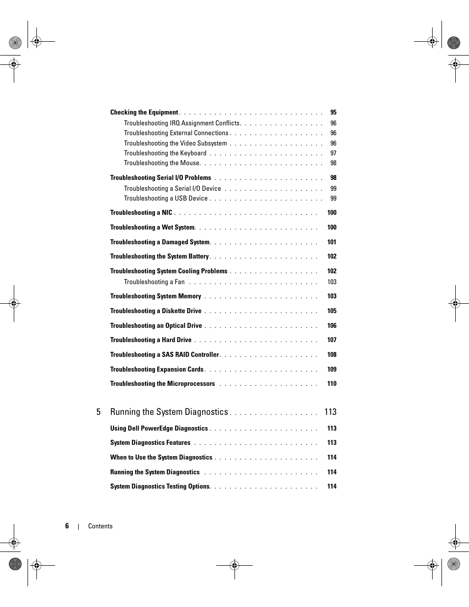 5running the system diagnostics | Dell PowerEdge SC1430 User Manual | Page 6 / 160