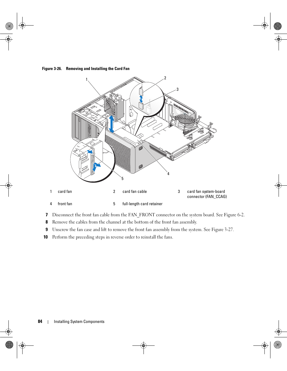 D fan. see figure 3-26 | Dell PowerEdge SC1430 User Manual | Page 84 / 160