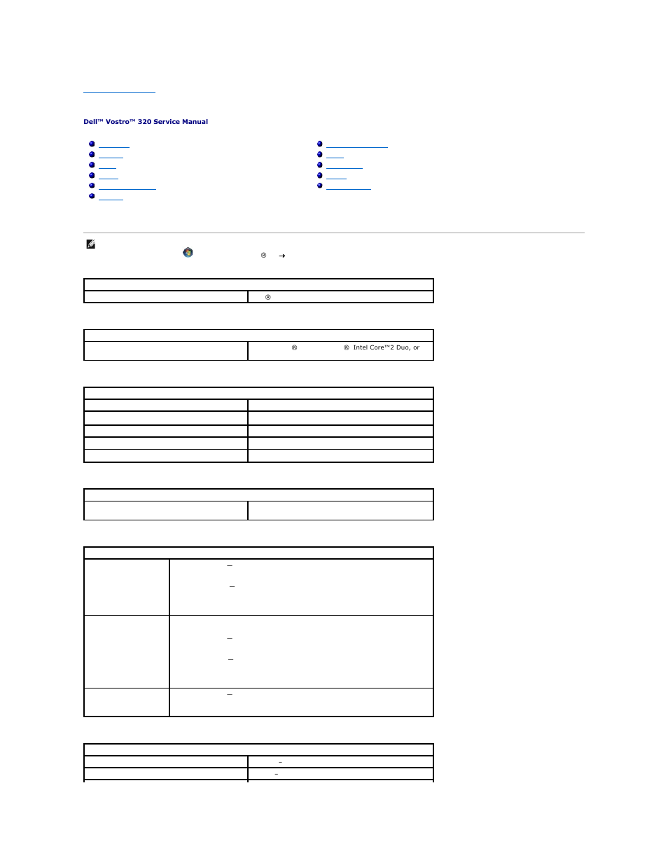 Specifications | Dell Vostro 320 (Mid 2009) User Manual | Page 11 / 38