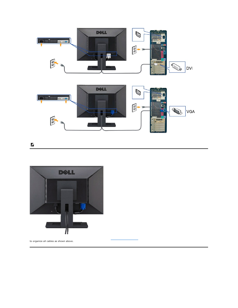 Organizing the cables, Attaching the soundbar (optional) | Dell G2210 Monitor User Manual | Page 29 / 34