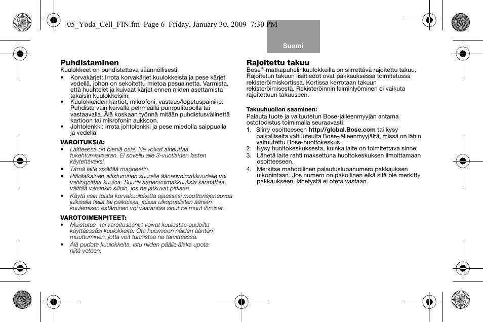 Bose AM316835 User Manual | Page 31 / 100