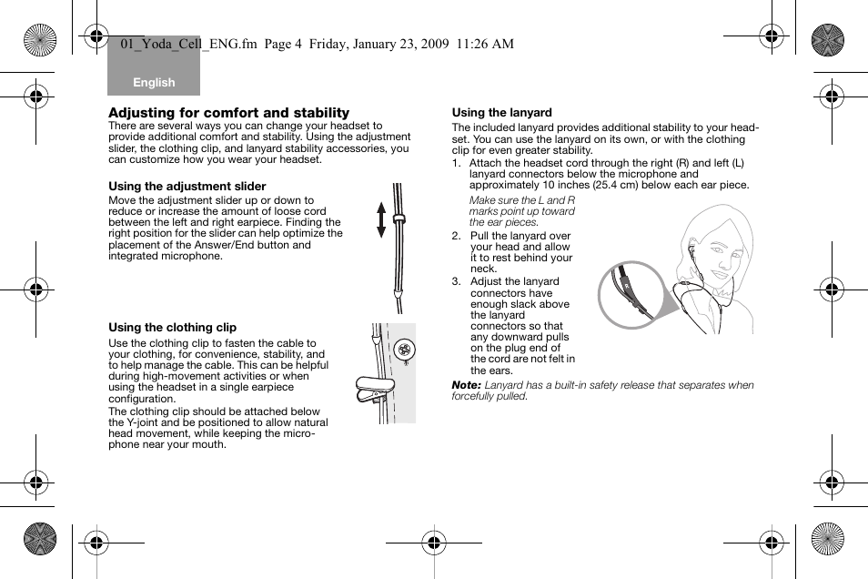 Adjusting for comfort and stability | Bose AM316835 User Manual | Page 5 / 100