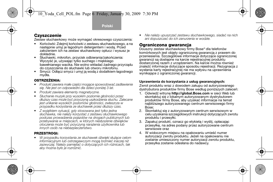 Bose AM316835 User Manual | Page 61 / 100