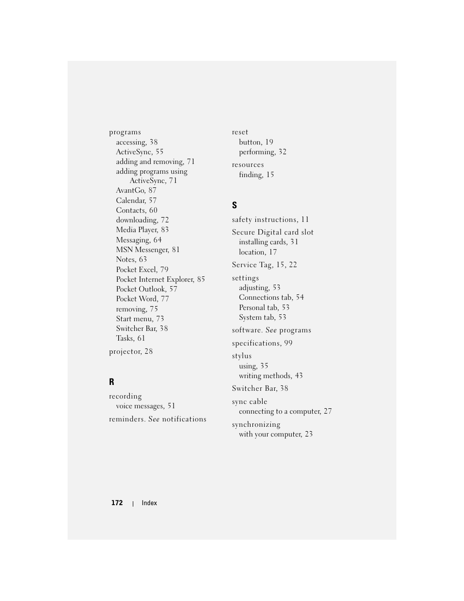 Dell Axim X50 User Manual | Page 172 / 174